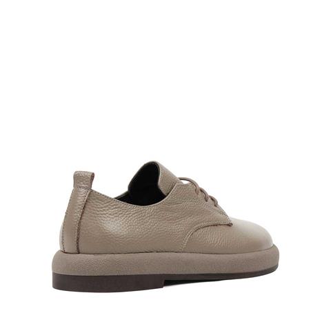 Kadın Vizon Bağcıklı Kalın Tabanlı Deri Ayakkabı