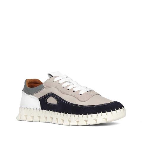 Kadın Vizon Bağcıklı Kalın Tabanlı Lacivert Süet Deri Sneaker