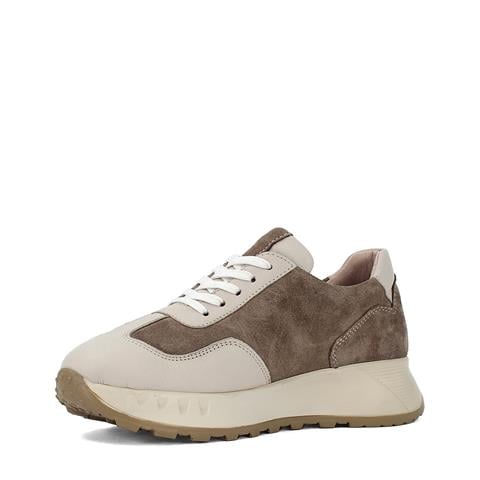 Kadın Vizon Bağcıklı Kalın Tabanlı Süet Deri Sneaker