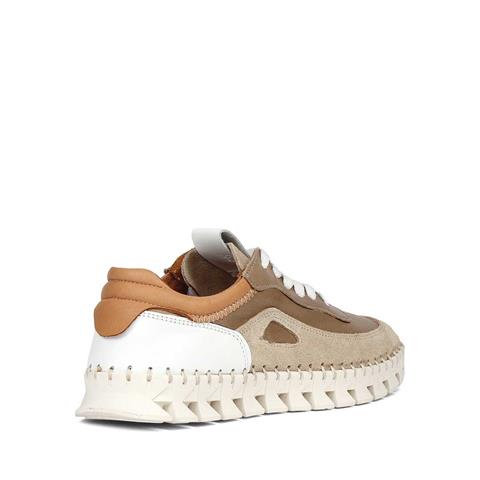 Kadın Vizon Bağcıklı Kalın Tabanlı Süet Deri Sneaker