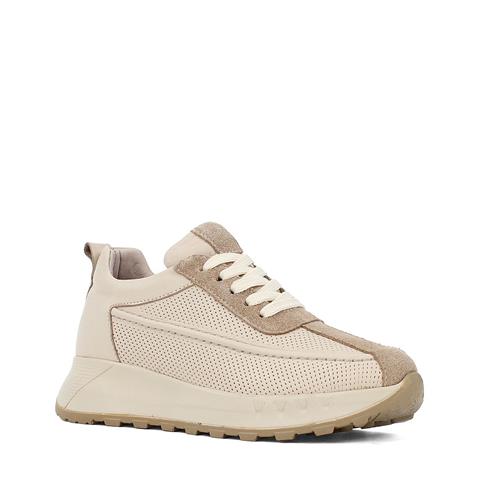 Kadın Vizon Bağcıklı Kalın Tabanlı Süet Deri Sneaker