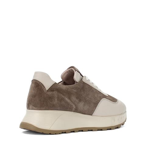 Kadın Vizon Bağcıklı Kalın Tabanlı Süet Deri Sneaker