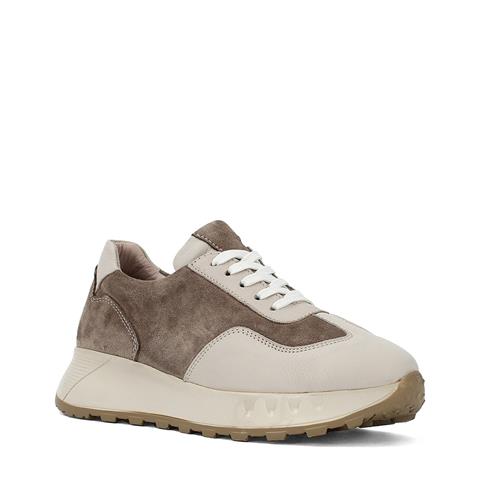 Kadın Vizon Bağcıklı Kalın Tabanlı Süet Deri Sneaker