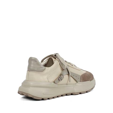 Kadın Vizon Bağcıklı Kalın Tabanlı Süet Deri Sneaker