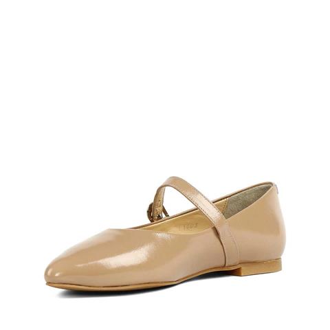 Kadın Vizon Bantlı Rugan Deri Babet