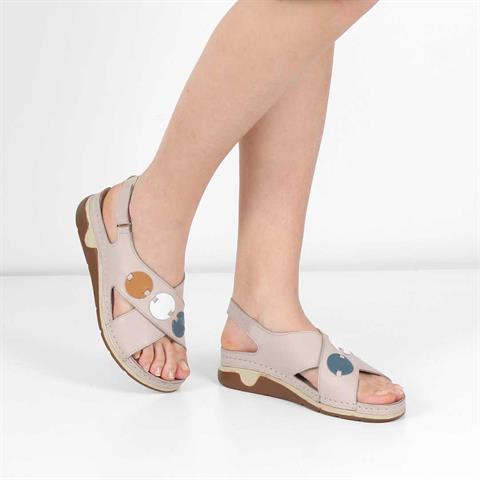 Kadın Vizon Bilekten Bantlı Deri Sandalet