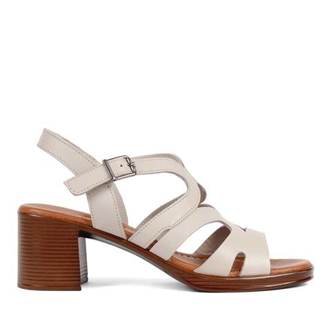 Kadın Vizon Bilekten Bantlı Deri Sandalet