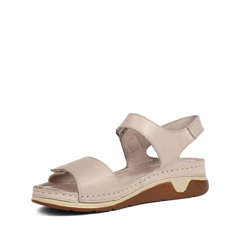 Kadın Vizon Bilekten Cırt Cırtlı Deri Sandalet