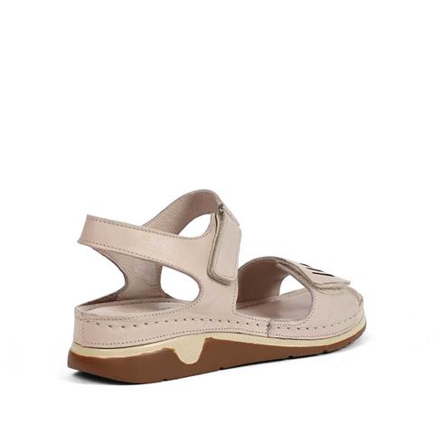 Kadın Vizon Bilekten Cırt Cırtlı Deri Sandalet