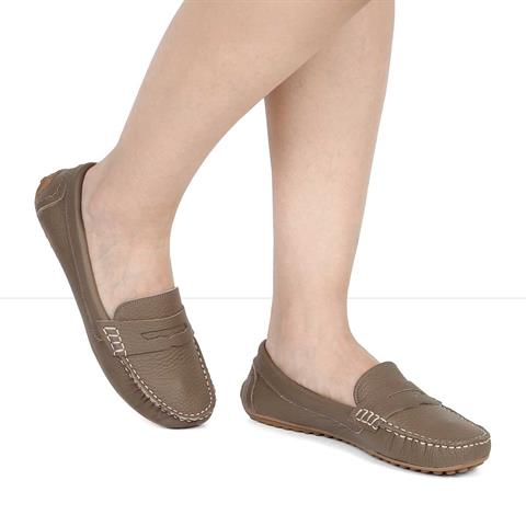 Kadın Vizon Deri Loafer