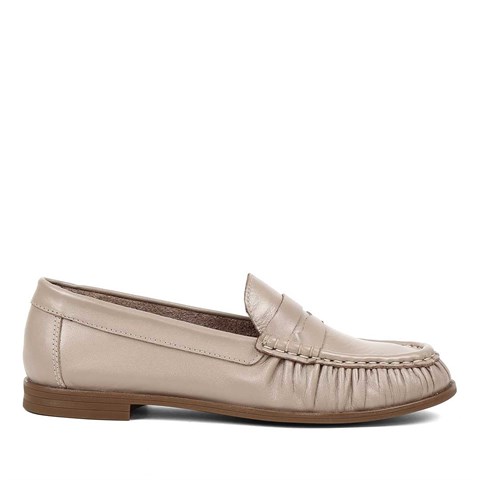 Kadın Vizon Deri Loafer