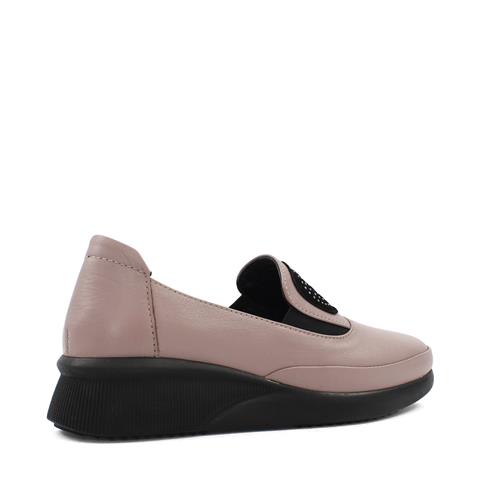 Kadın Vizon Dolgu Topuklu Deri Ayakkabı