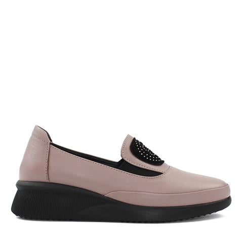 Kadın Vizon Dolgu Topuklu Deri Ayakkabı