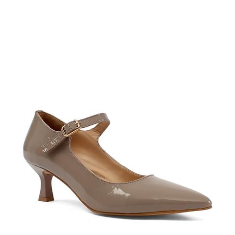 Kadın Vizon İnce Topuklu Rugan Deri Klasik Ayakkabı