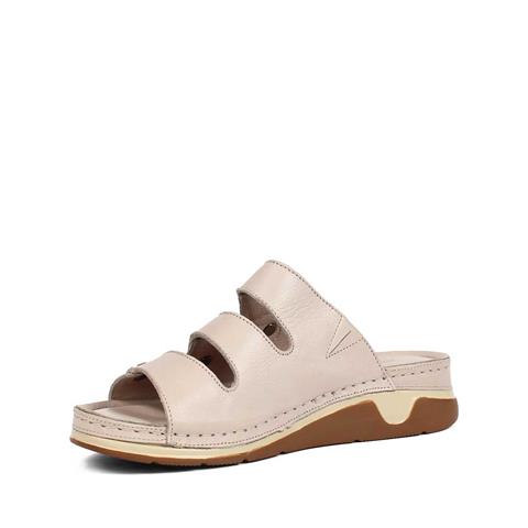 Kadın Vizon Kalın Bantlı Deri Terlik