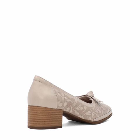 Kadın Vizon Kalın Topuklu Deri Klasik Ayakkabı