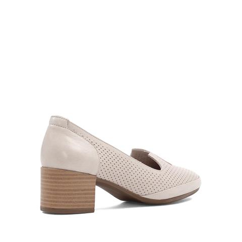 Kadın Vizon Kalın Topuklu Deri Klasik Ayakkabı