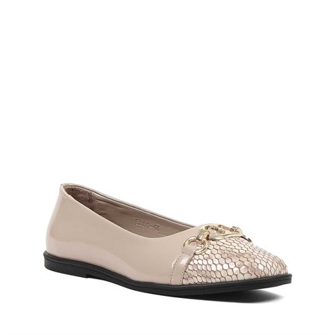 Kadın Vizon Kroko Rugan Deri Babet