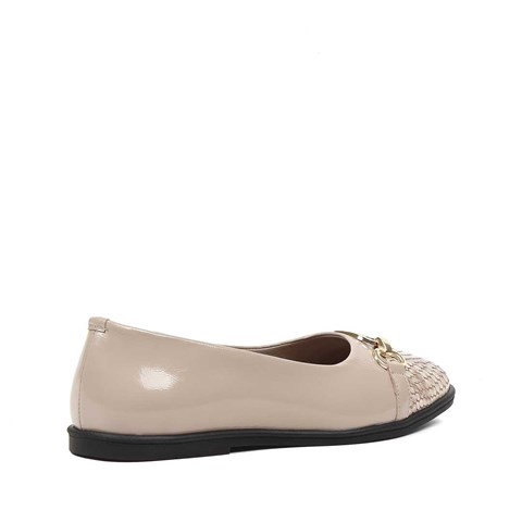 Kadın Vizon Kroko Rugan Deri Babet