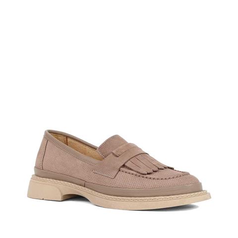 Kadın Vizon Nubuk Deri Loafer