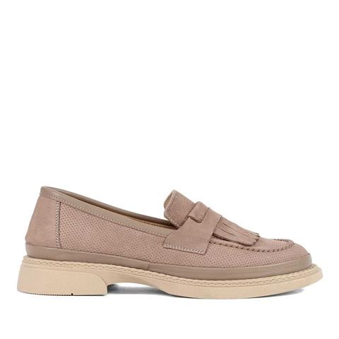 Kadın Vizon Nubuk Deri Loafer