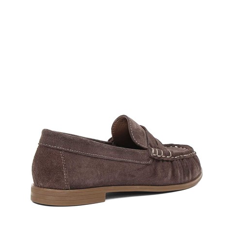 Kadın Vizon Süet Deri Loafer