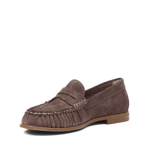 Kadın Vizon Süet Deri Loafer