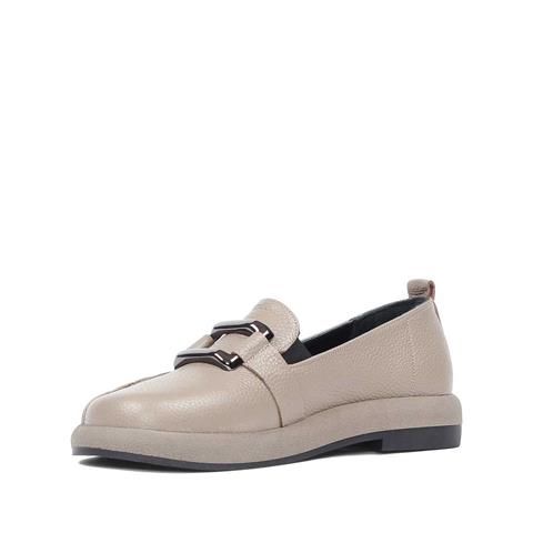 Kadın Vizon Tokalı Kalın Tabanlı Deri Loafer