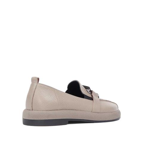 Kadın Vizon Tokalı Kalın Tabanlı Deri Loafer