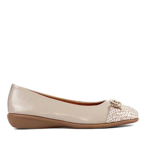 Kadın Vizon Tokalı Kroko Rugan Deri Babet