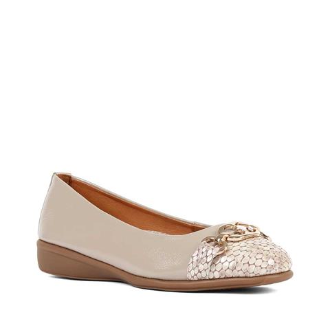 Kadın Vizon Tokalı Kroko Rugan Deri Babet