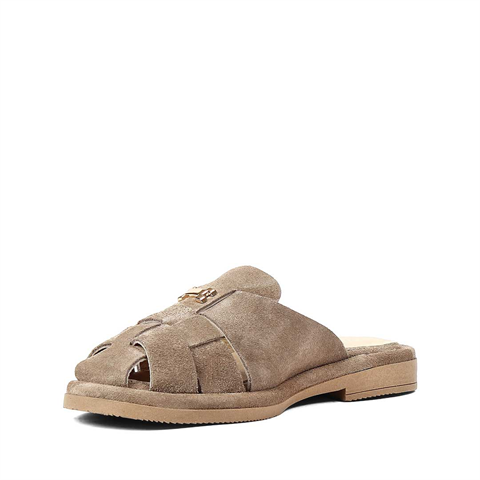 Kadın Vizon Tokalı Süet Deri Terlik