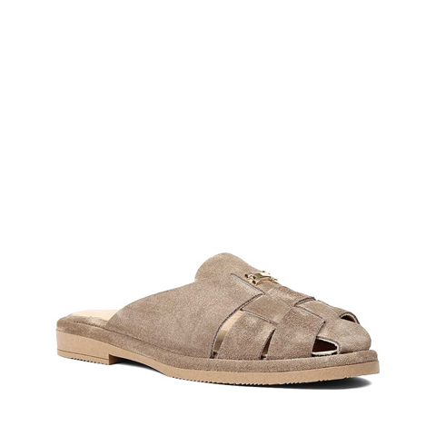 Kadın Vizon Tokalı Süet Deri Terlik