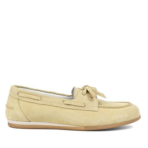 Kadın Yeşil Bağcıklı Süet Deri Ayakkabı