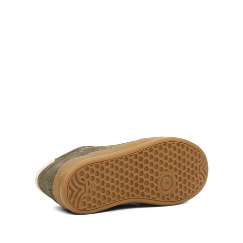 Kadın Yeşil Kalın Tabanlı Süet Deri Sneaker
