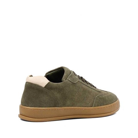 Kadın Yeşil Kalın Tabanlı Süet Deri Sneaker