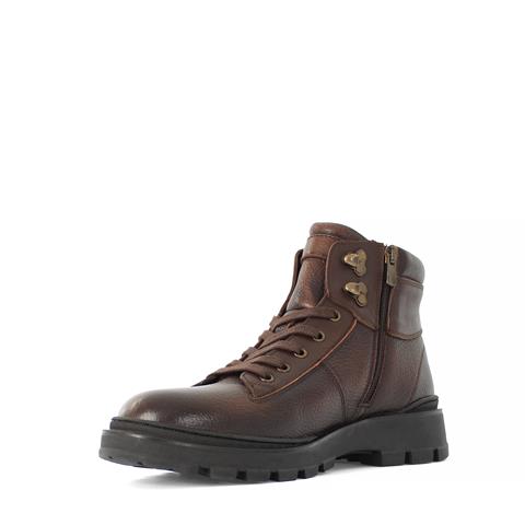 Erkek Kahverengi Bağcıklı Fermuarlı Deri Bot