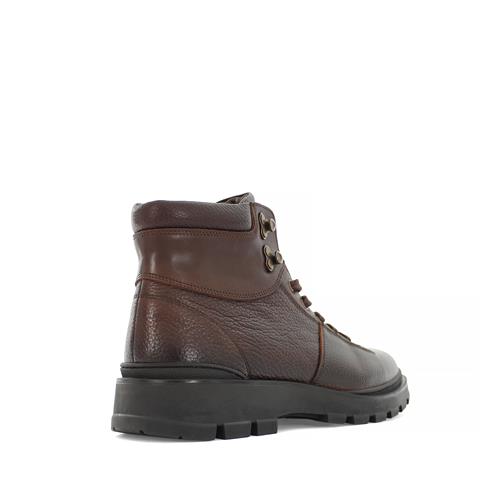 Erkek Kahverengi Bağcıklı Fermuarlı Deri Bot