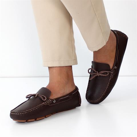 Erkek Kahverengi Deri Loafer