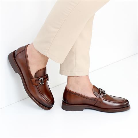 Erkek Kahverengi Deri Loafer