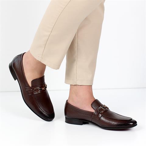 Erkek Kahverengi Deri Klasik Ayakkabı