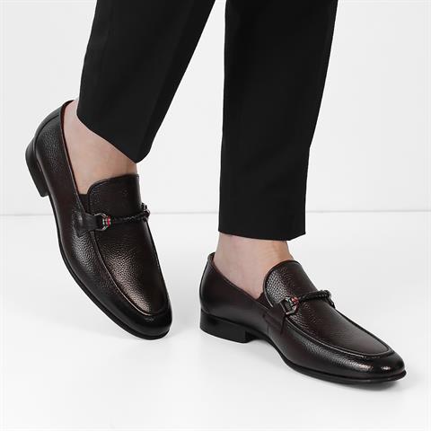 Erkek Kahverengi Deri Klasik Ayakkabı