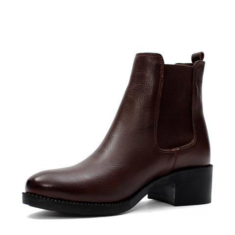 Kadın Kahverengi Kalın Tabanlı Deri Chelsea Bot