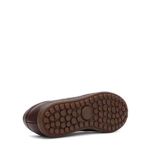 Erkek Kahverengi Bağcıklı Deri Sneaker