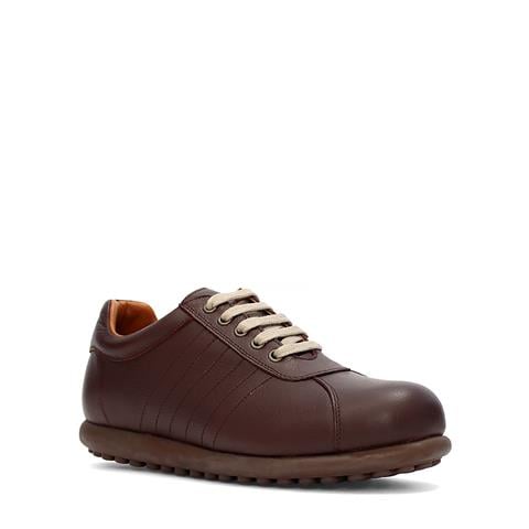 Erkek Kahverengi Bağcıklı Deri Sneaker