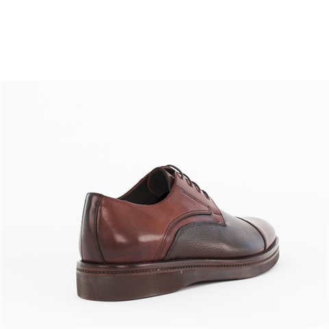 Erkek Kahverengi Bağcıklı Deri Klasik Ayakkabı