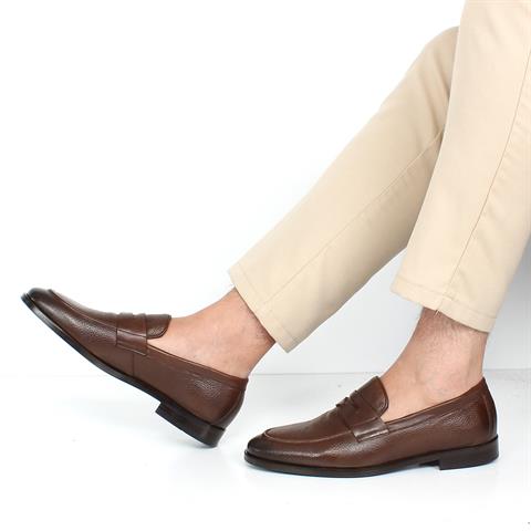 Erkek Kahverengi Deri Loafer
