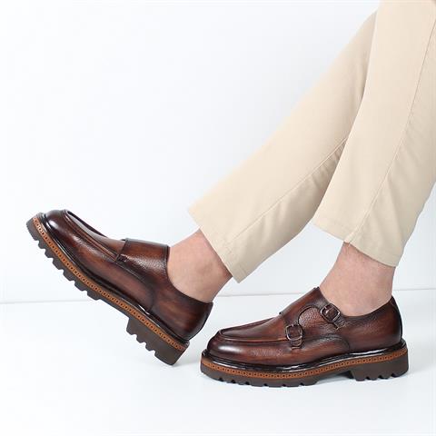 Erkek Kahverengi Deri Loafer