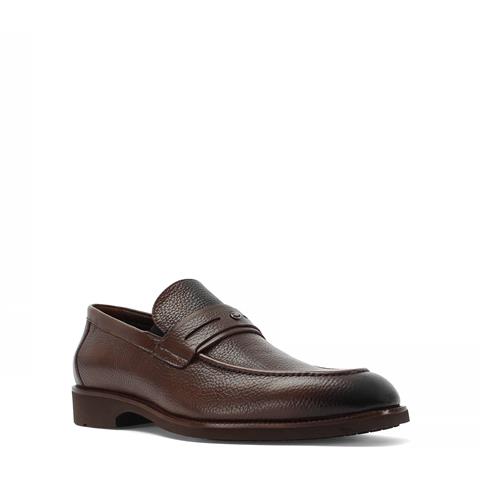 Erkek Kahverengi Deri Loafer