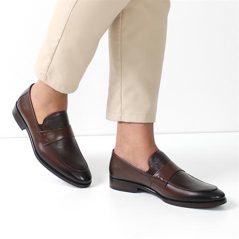 Erkek Kahverengi Deri Klasik Ayakkabı